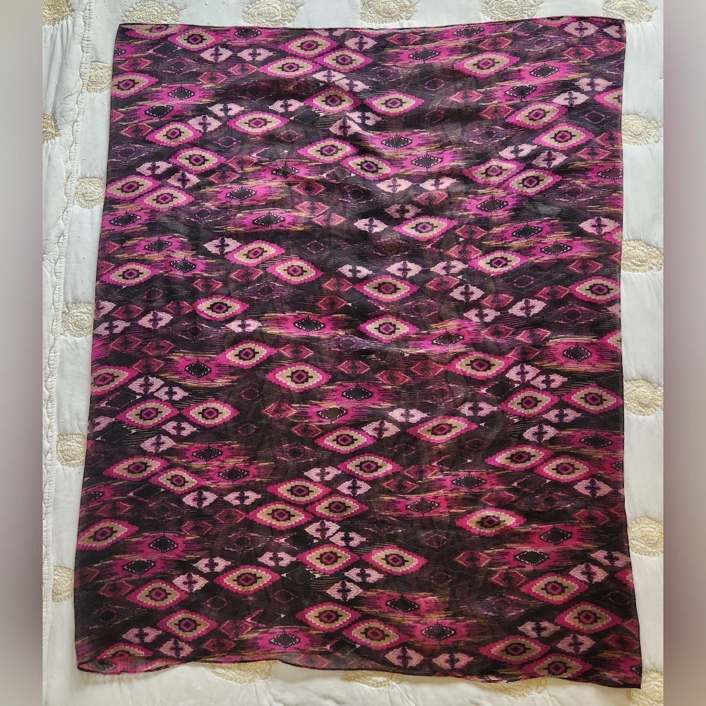 Infinity Scarf - Black Pink Multicolor - Geometri… - image 5